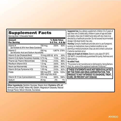Orange flavored chewable vitamins for kids