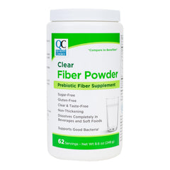 Quality Choice Clear Prebiotic Fiber Powder bottle label 8.6 oz