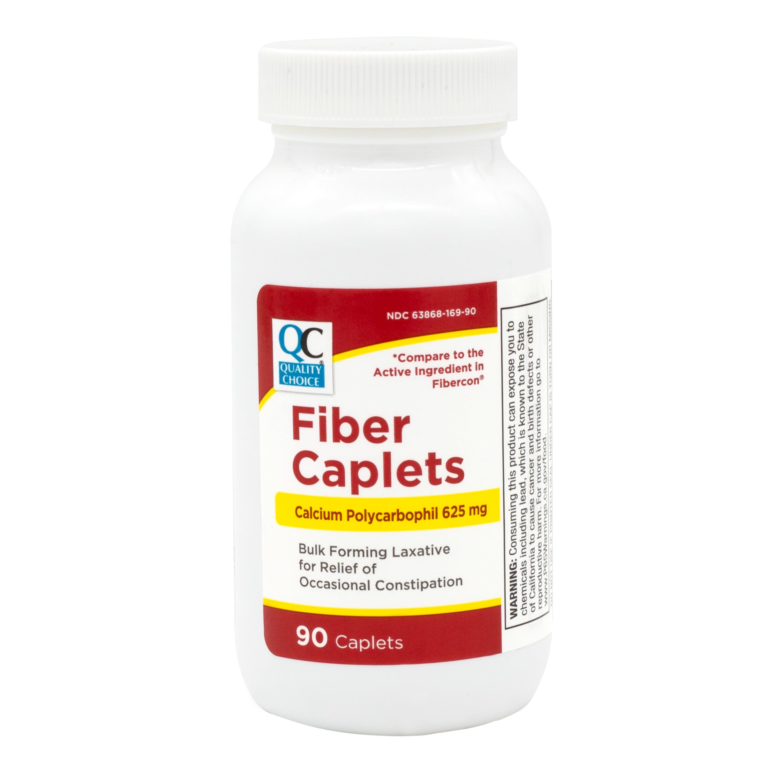 90-count bottle of Quality Choice Fiber Caplets