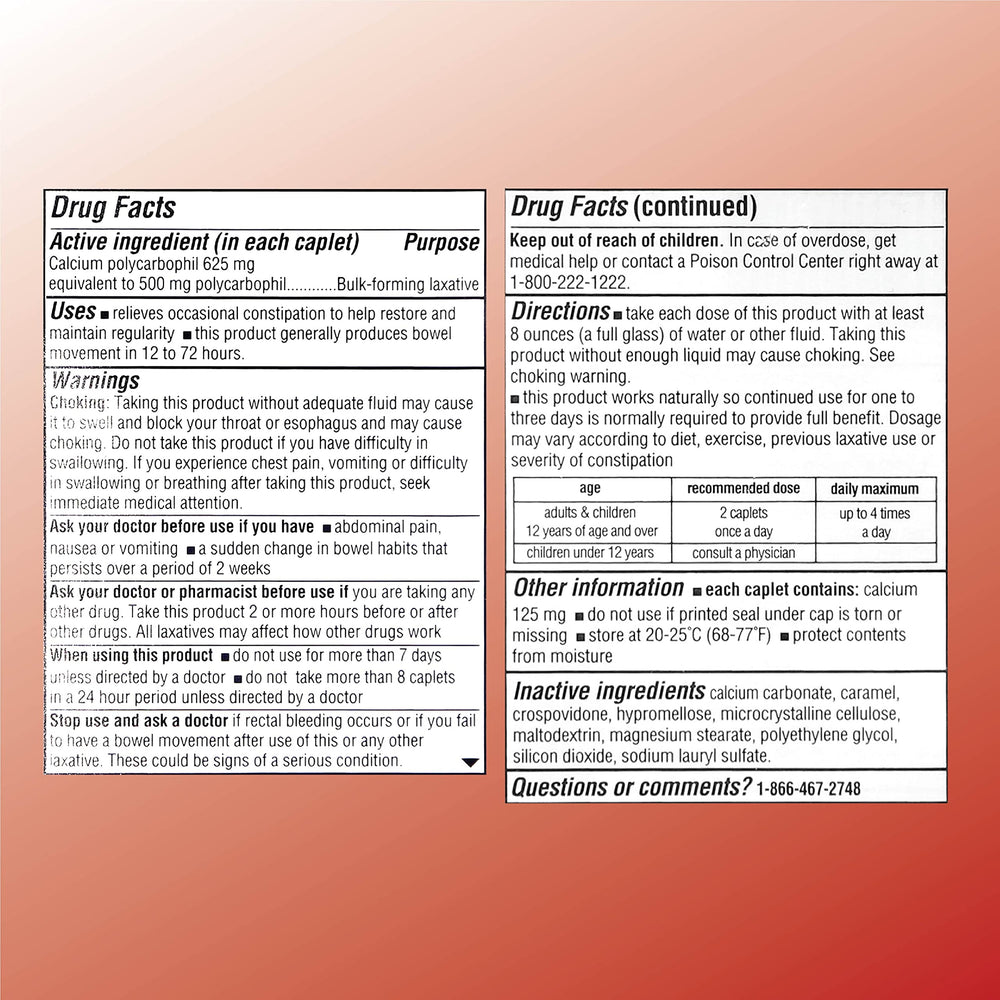 Close-up view of insoluble fiber caplets