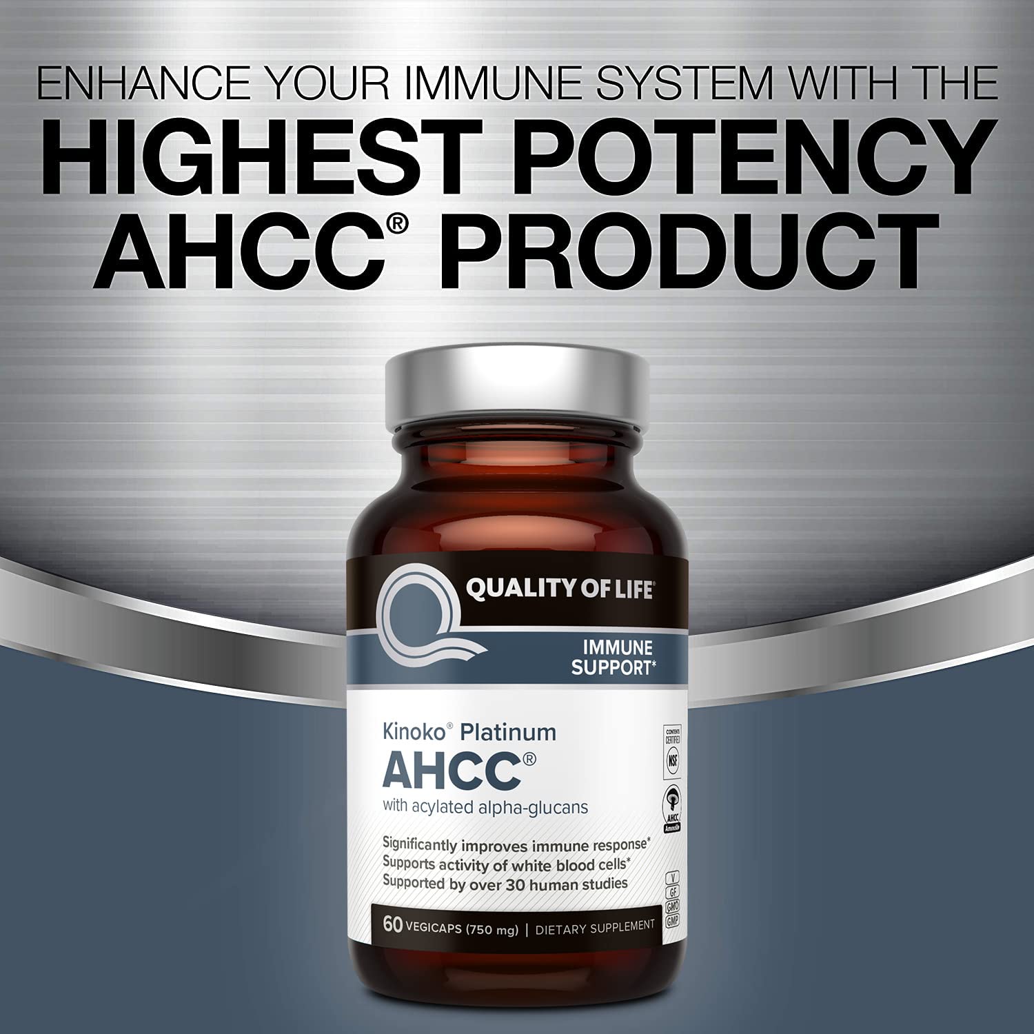 Ingredient details for AHCC Kinoko Platinum 750 mg