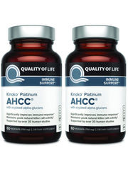 Hero image: Quality of Life AHCC Kinoko Platinum 750 mg Immune Support 2-pack