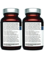 Bottle side view 2 of AHCC Kinoko Platinum 750 mg 2-pack