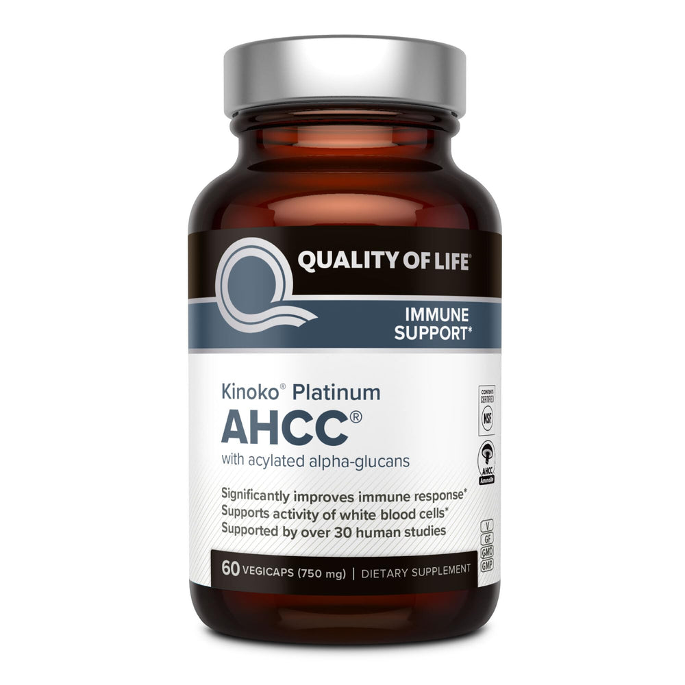 Hero image of Quality of Life Kinoko Platinum AHCC 750mg capsules