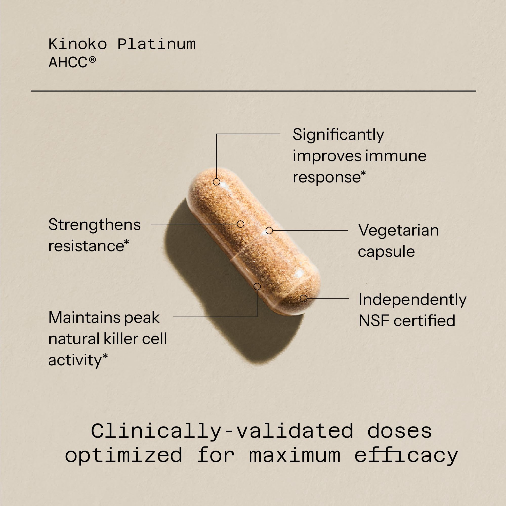 Quality of Life Kinoko Platinum label closeup emphasizes GMP quality and clinical heritage.
