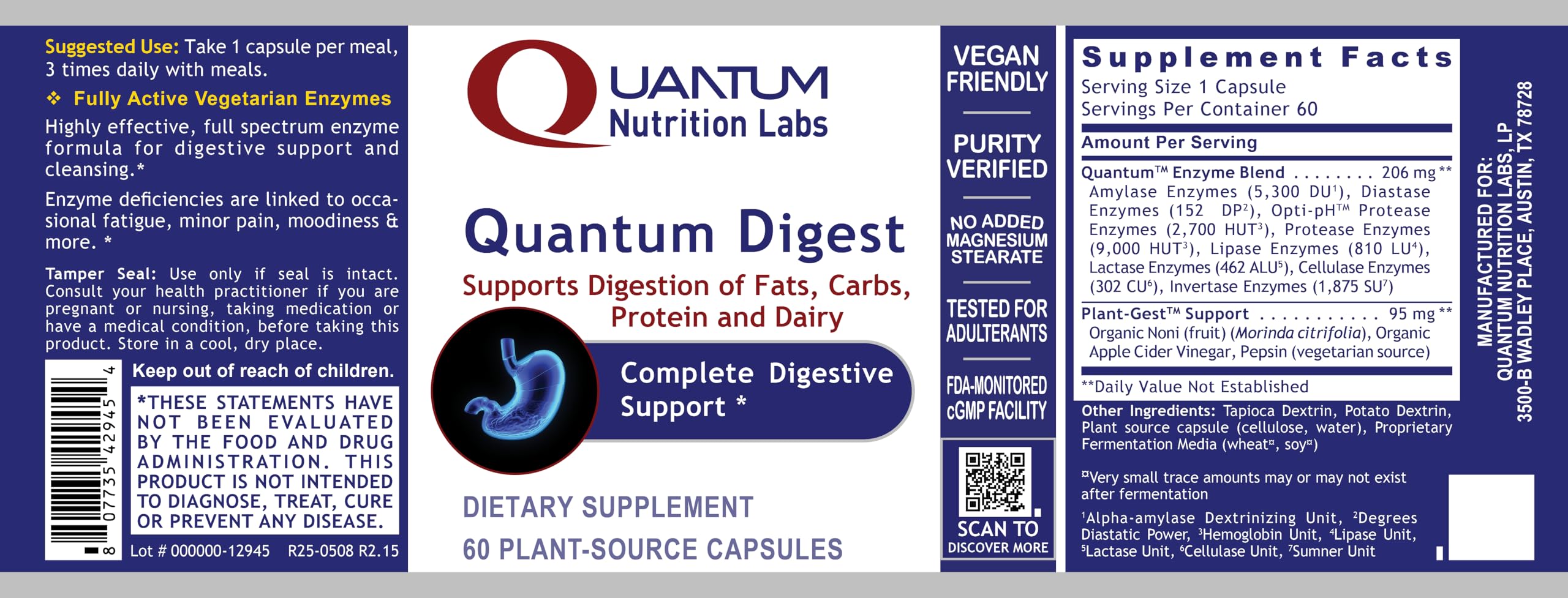 Capsules labeled vegan and vegetarian-friendly