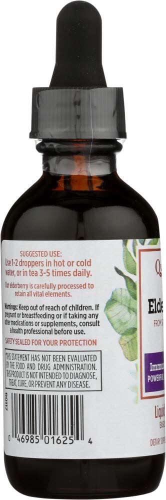 Label of Quantum Elderberry Liquid Extract 2 oz bottle