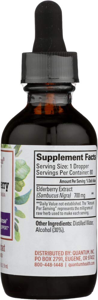 Product shot of Quantum Elderberry Liquid Extract with packaging