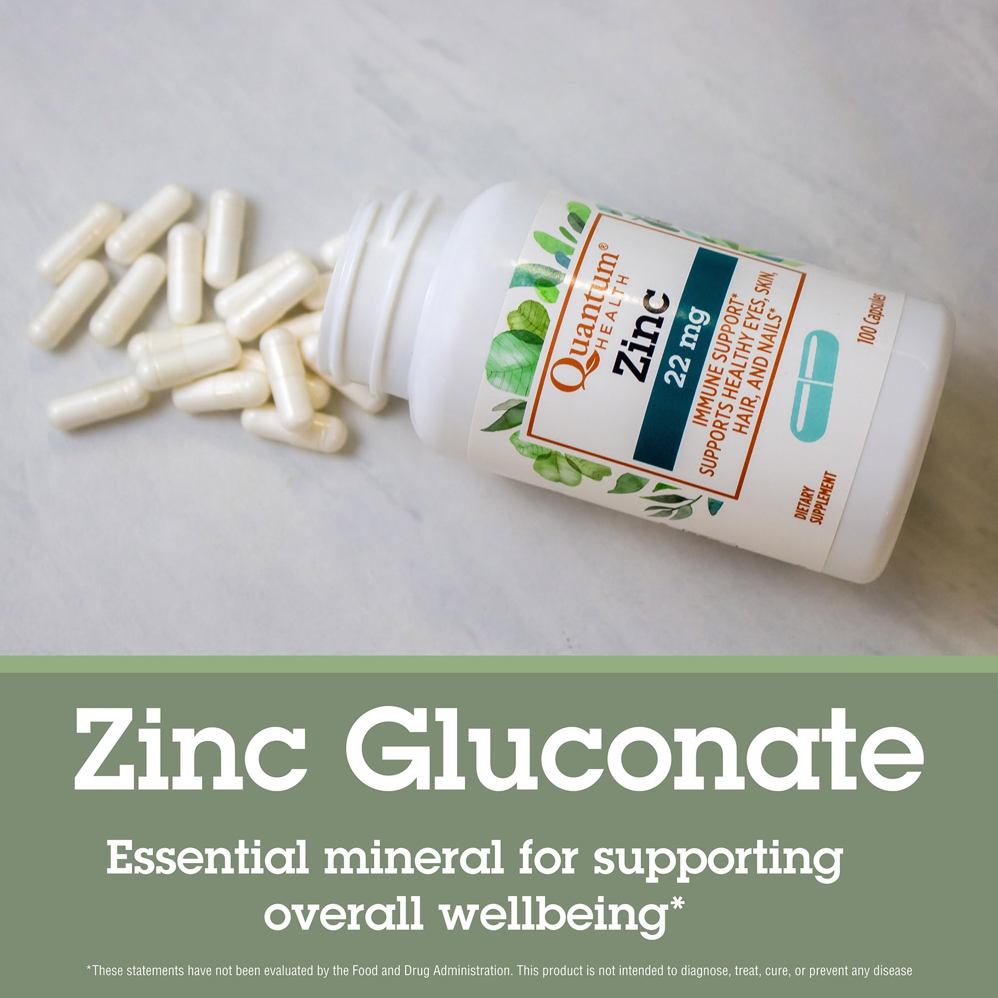 Daily immune support concept with zinc capsules