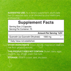 Front view of Quercetin 1000mg bottle