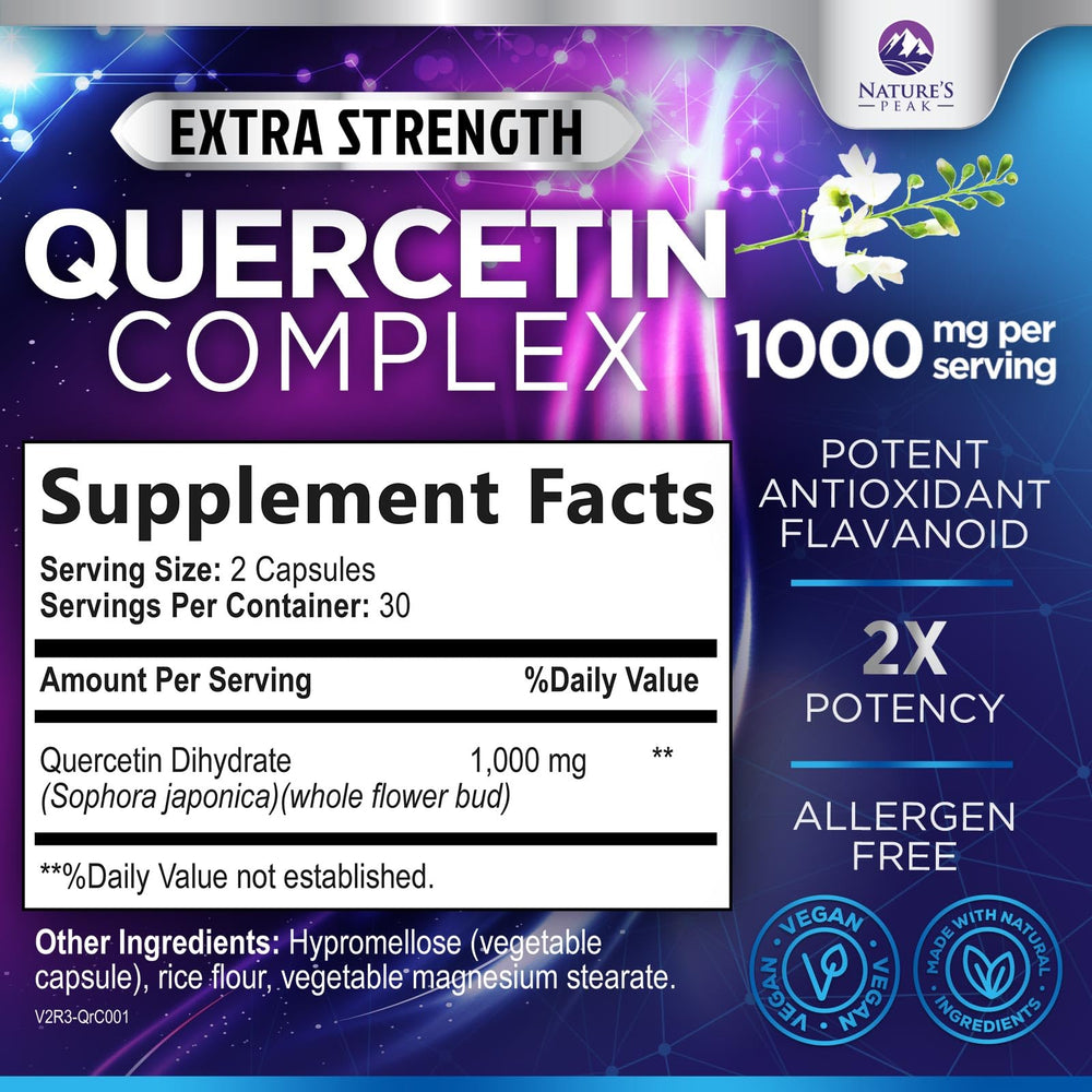 Quercetin 1000mg capsule – back label