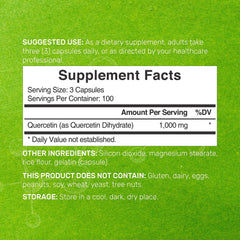 Close-up of white quercetin capsules