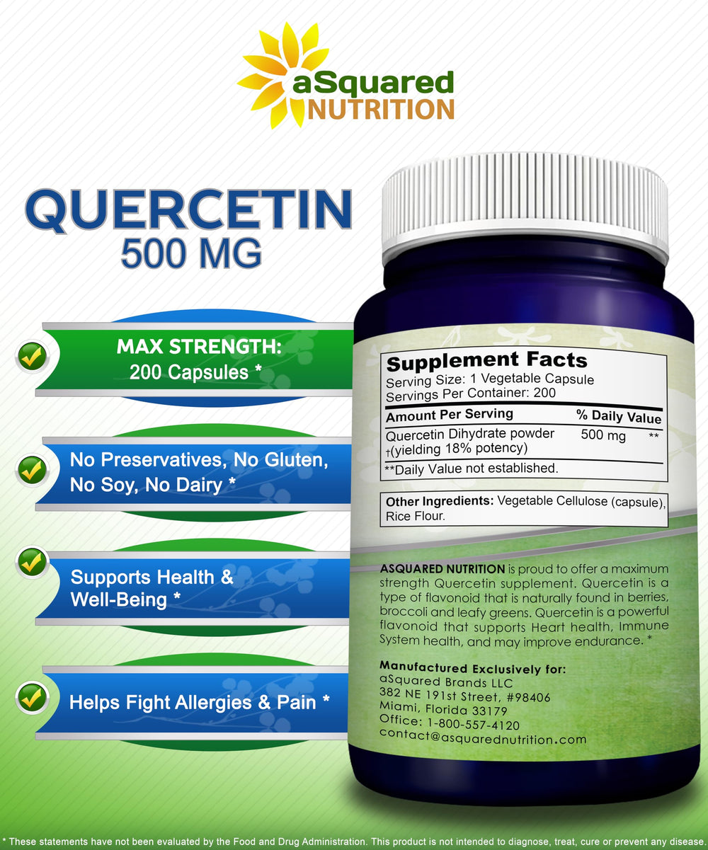 Quercetin bottle with 200 vegetarian capsules