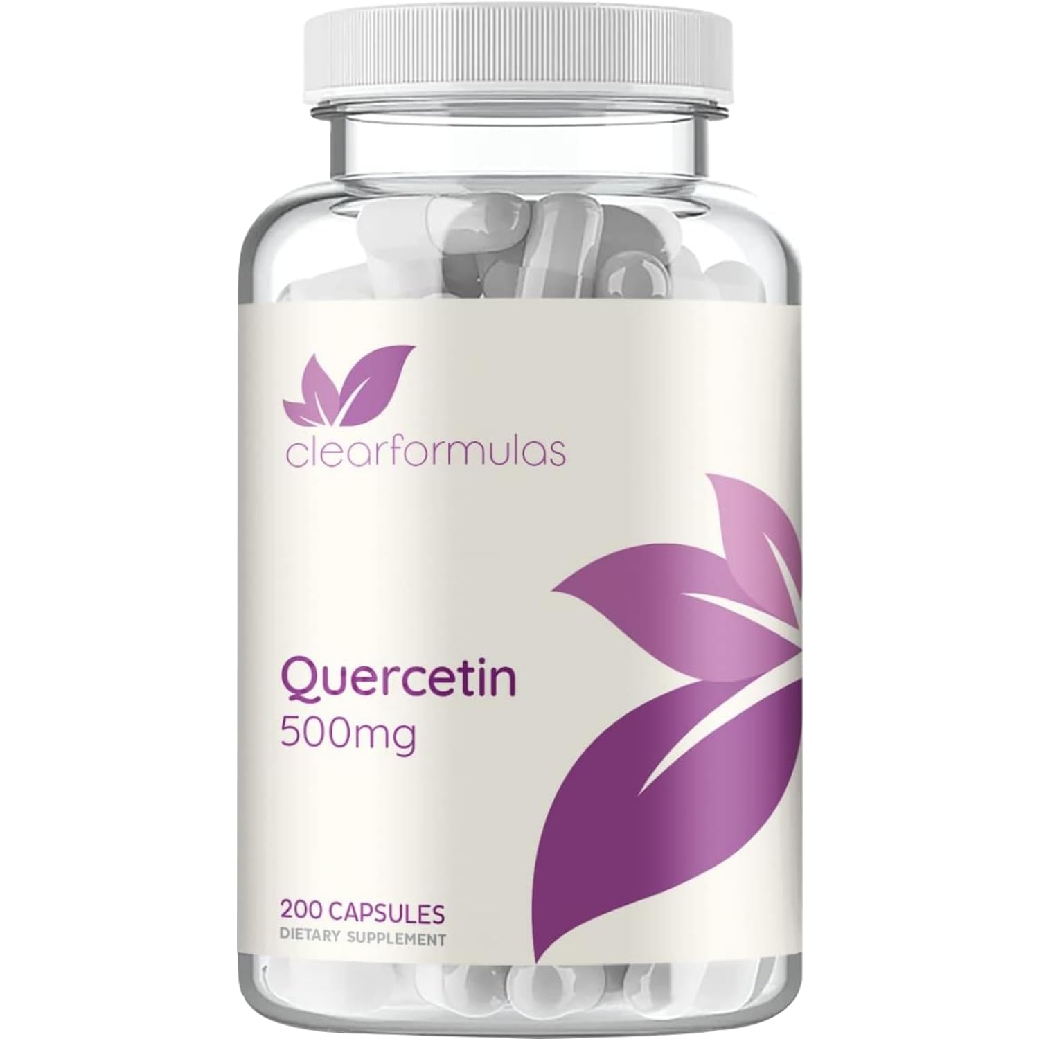 Front view of Quercetin 500mg capsules