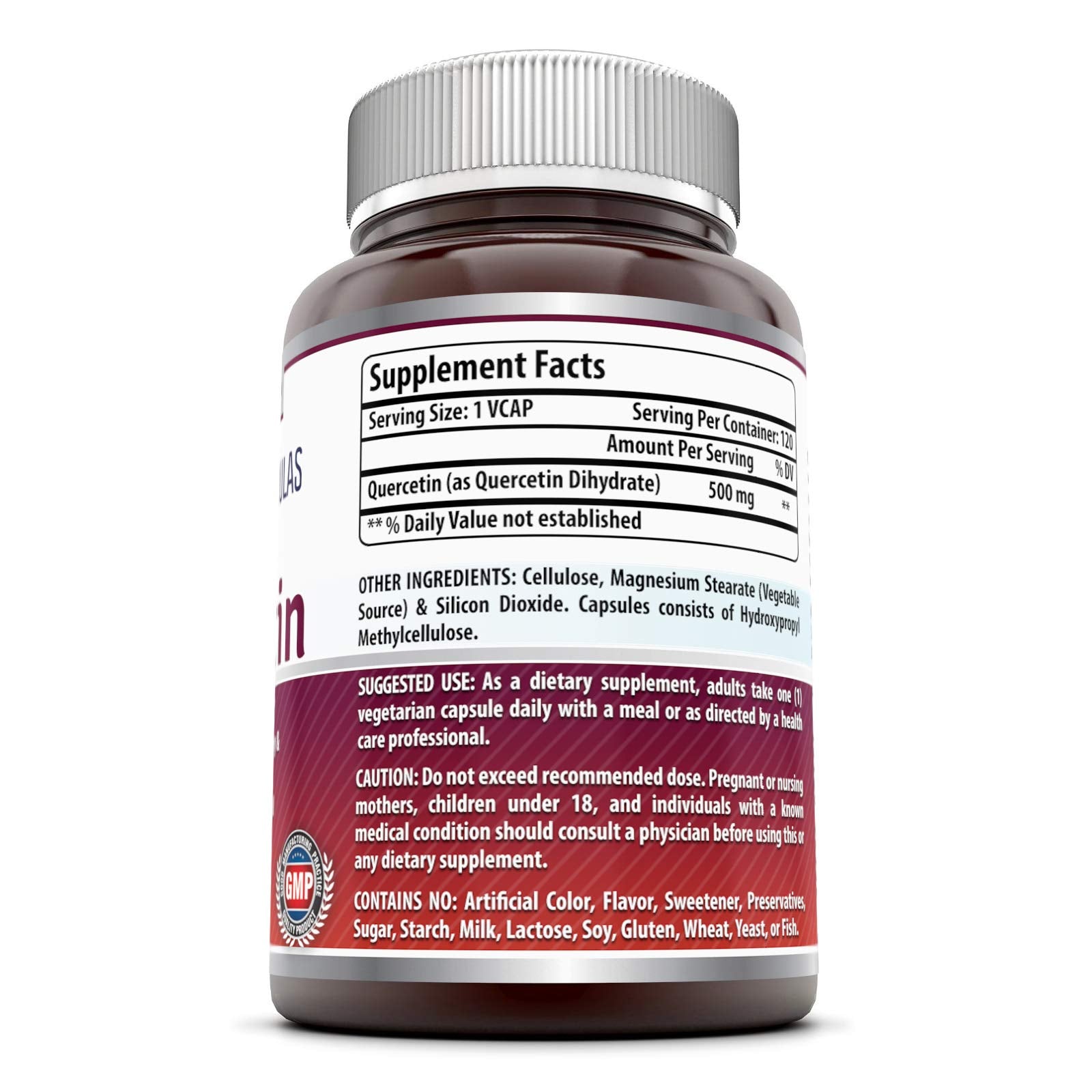 Quercetin 500mg vegetarian capsules packaging