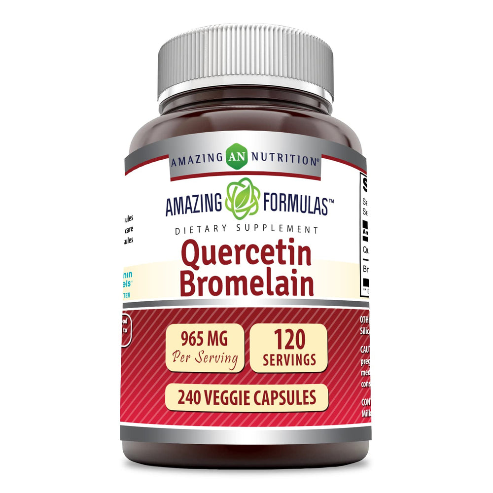 Quercetin 800 mg with Bromelain 165 mg veggie capsules - 240 count