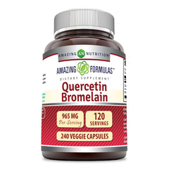 Quercetin 800 mg with Bromelain 165 mg veggie capsules - 240 count