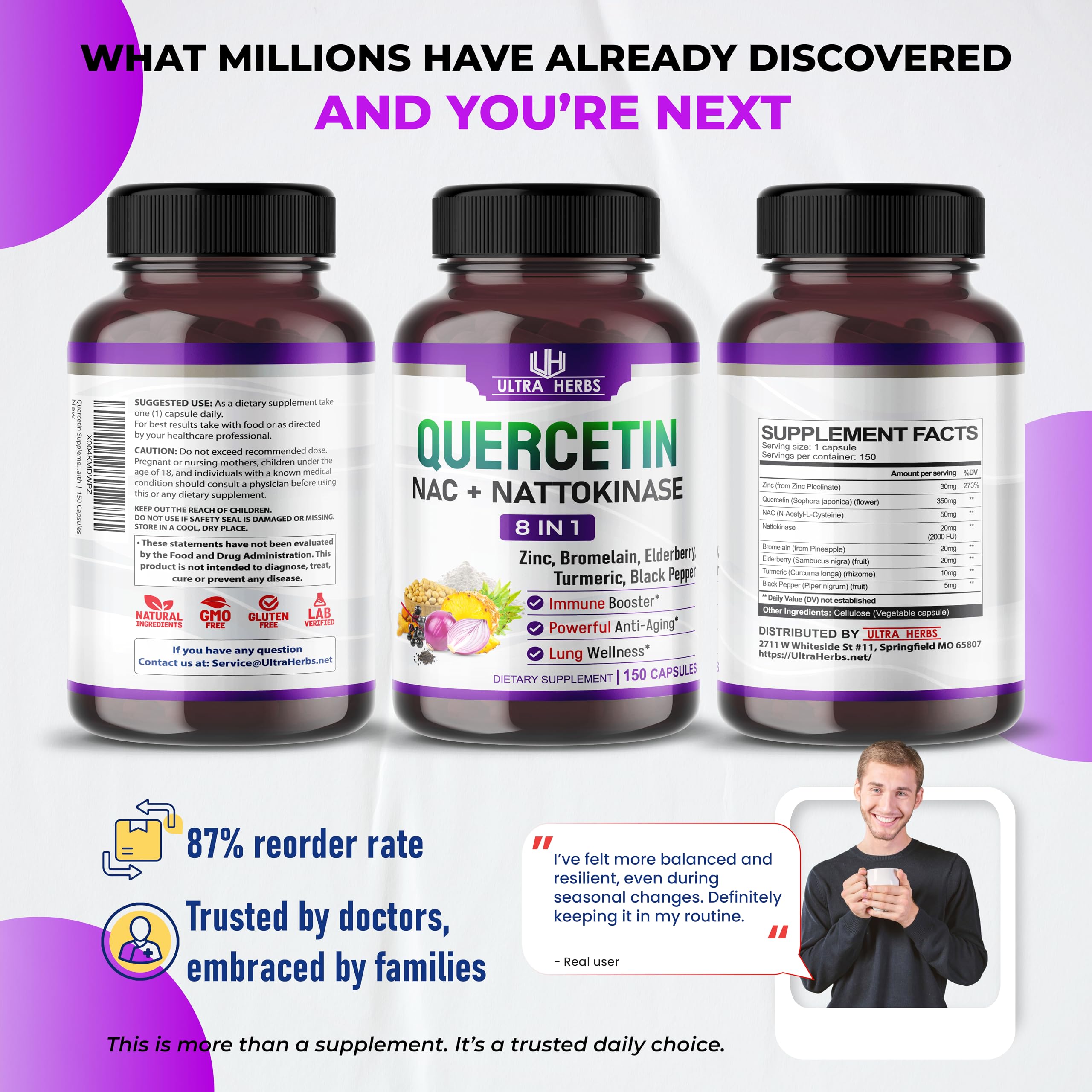 Quality and safety symbols on the bottle