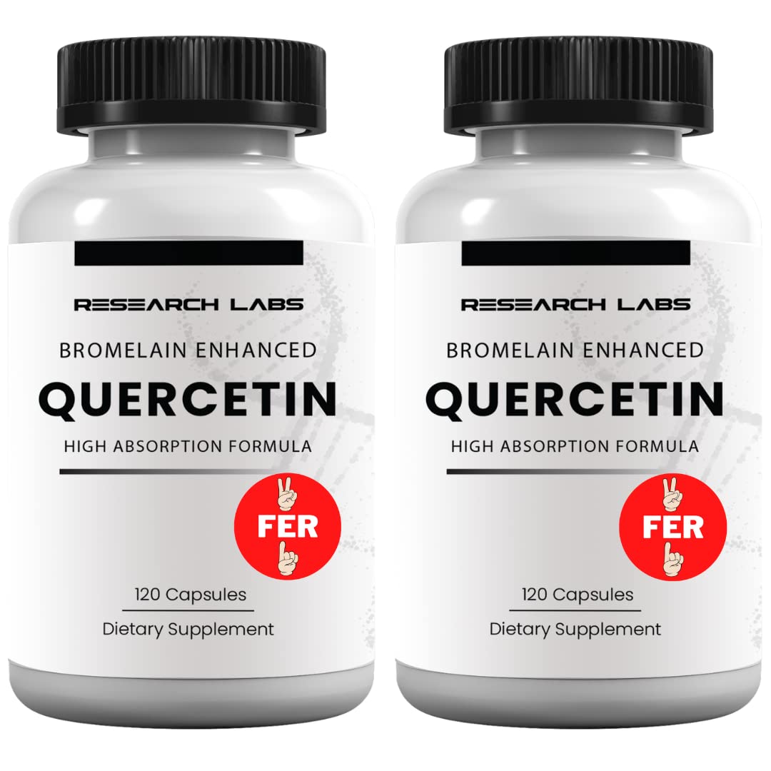 Research Labs Quercetin High Absorption Formula with Bromelain – bottle front view