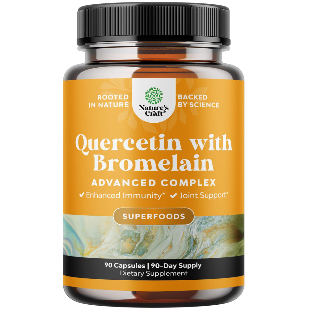 Pure Quercetin with Bromelain bottle and label