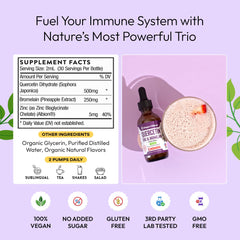 Supplement facts panel of the Quercetin liquid drops