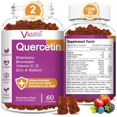 Quercetin Gummies bottle on white background