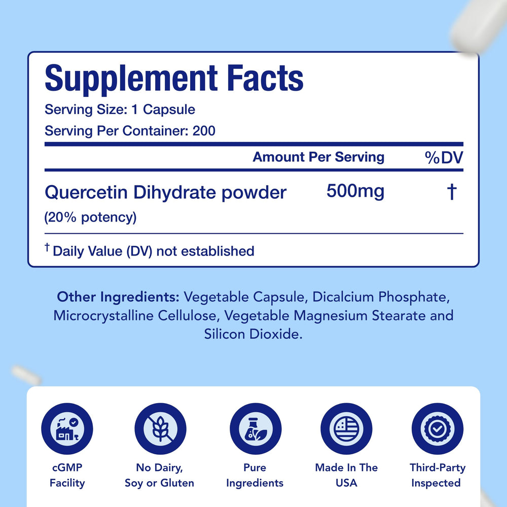 Quercetin supplement supporting immune health