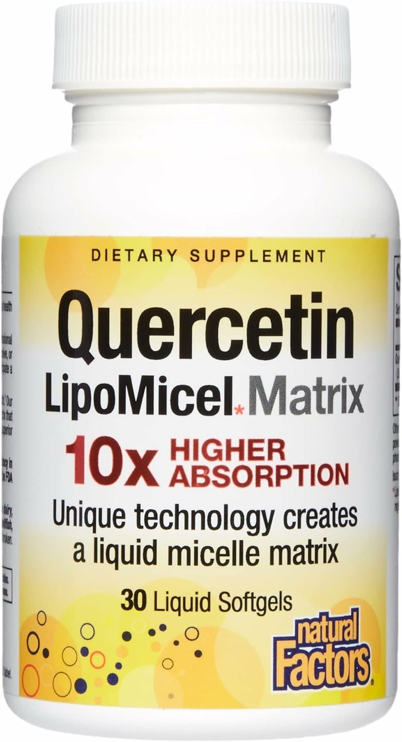 Front view of Natural Factors Quercetin LipoMicel Matrix bottle
