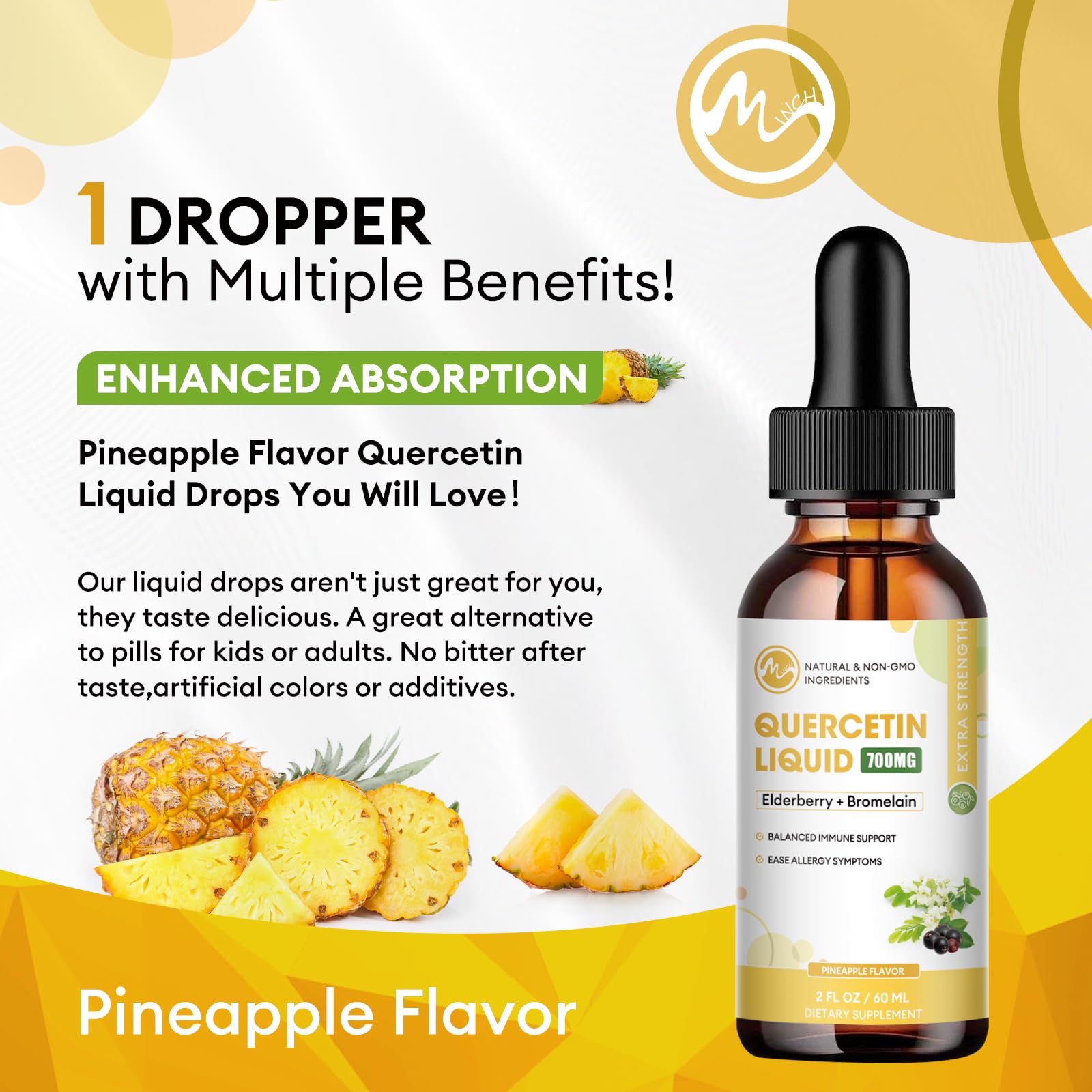 Ingredients include bromelain, elderberry, zinc and vitamin C for 5-in-1 immune support