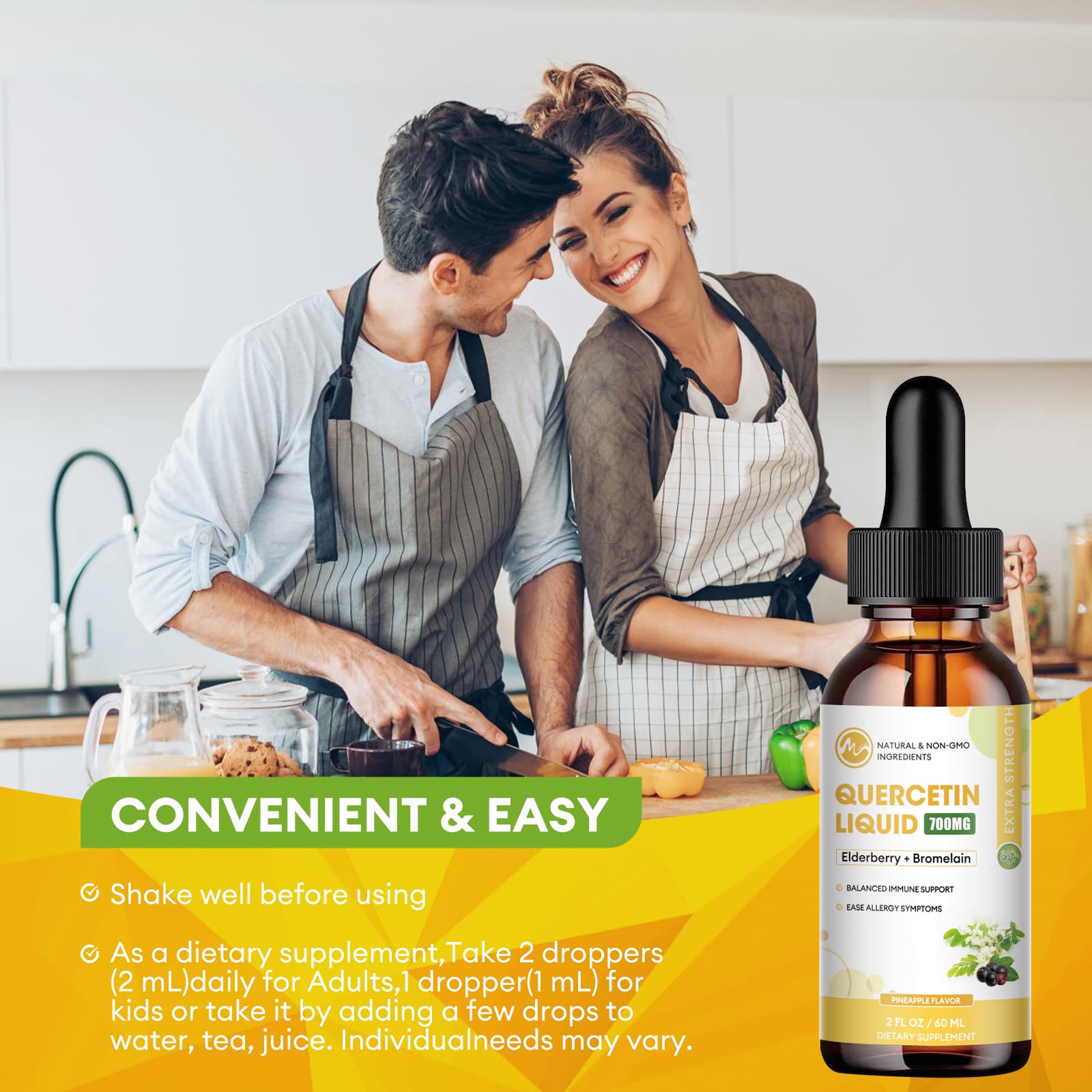 Pineapple flavor Quercetin Liquid Drops suitable for kids