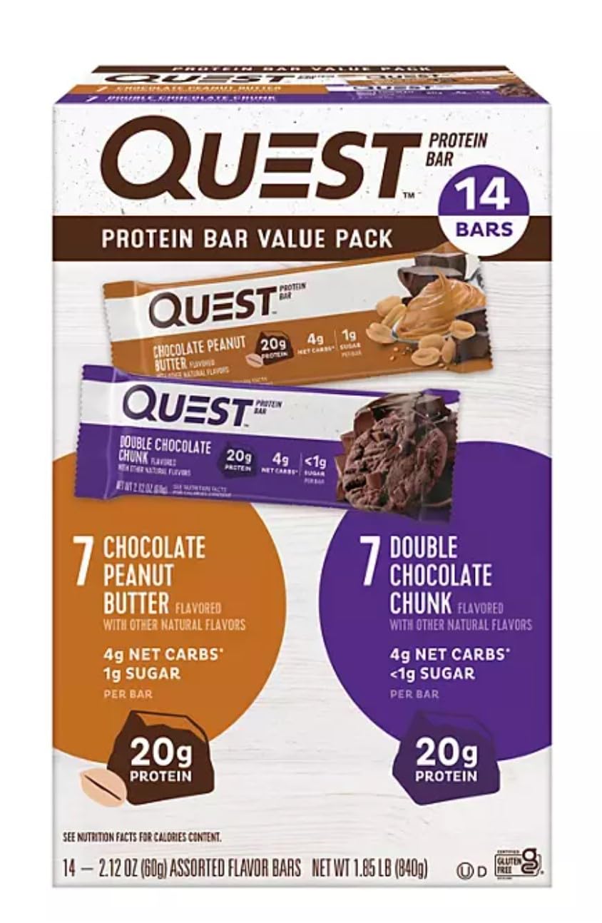 Quest Protein Bar Value Pack 14 Bars - Box Front