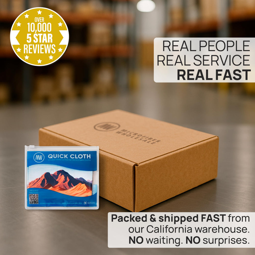 Compact, travel-friendly desert-colored microfiber cleaning cloths in a case