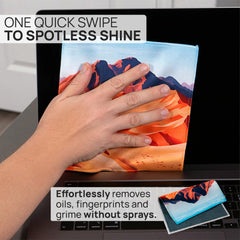Close-up of double-sided microfiber texture: soft buffing and polishing