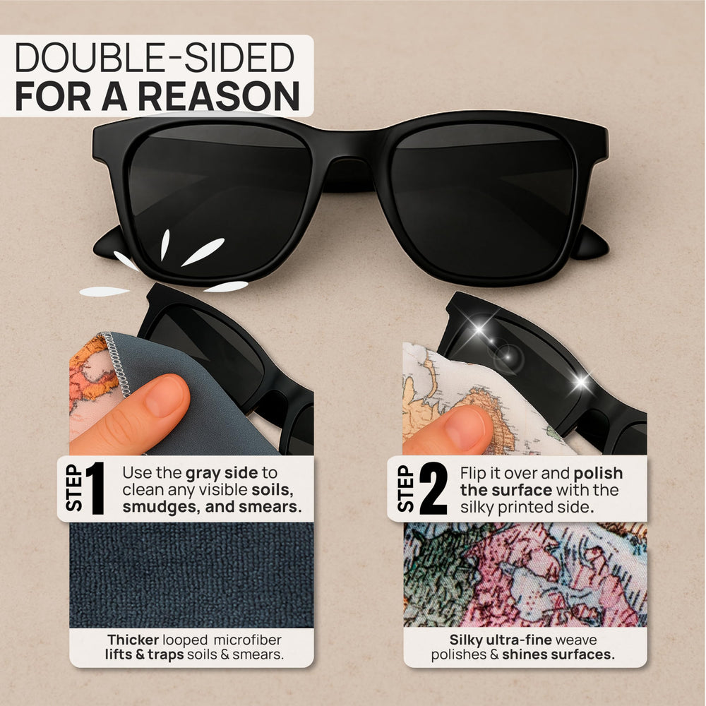 Ultra-soft buffing side for gentle lens cleaning