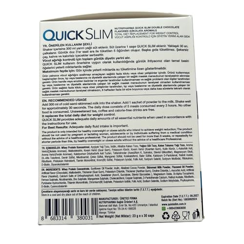 Nutrition and ingredients visual for Quick Slim Shake