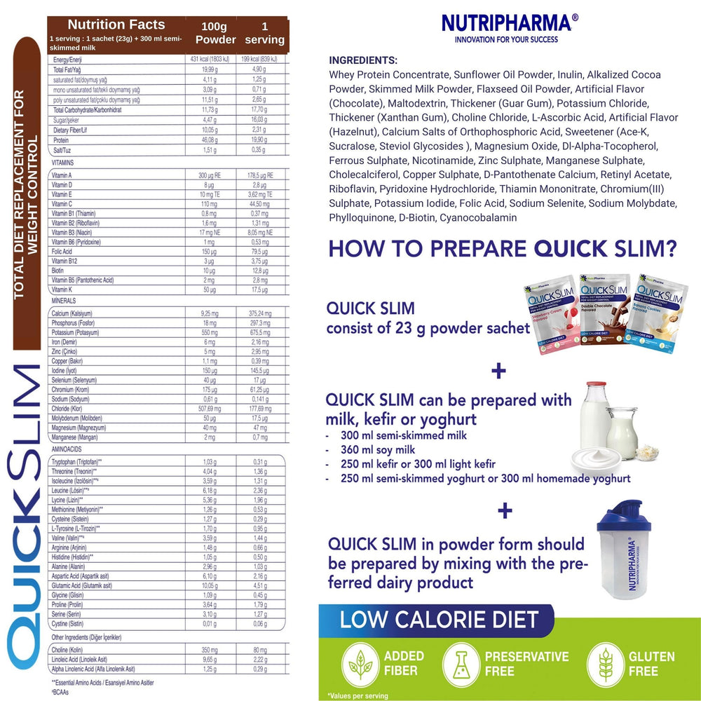 Quick Slim shake sachet for on-the-go use