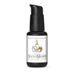 Quicksilver Nanomojo bottle-front showing endurance-elixir packaging and clean branding for on-demand energy