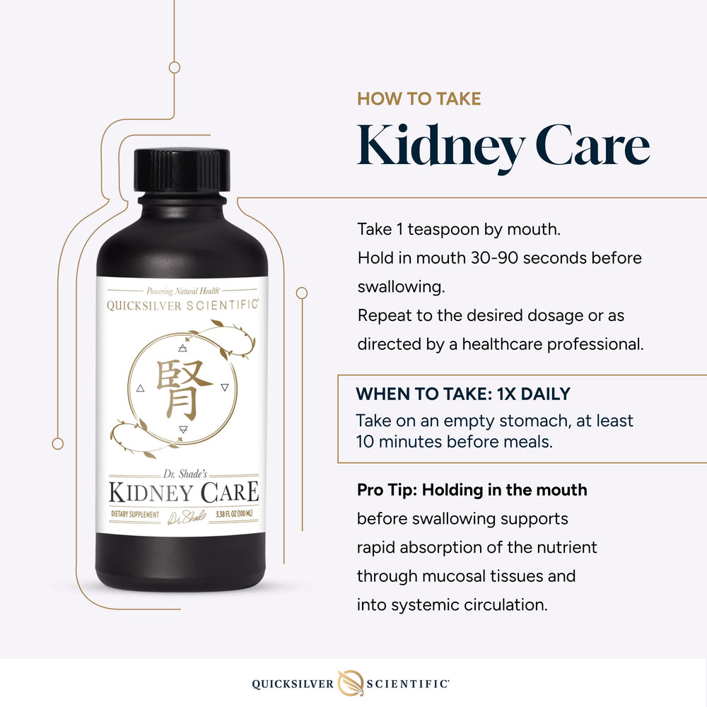 Quicksilver Scientific Kidney Care dosing spoon demonstrates easy measurement for daily use