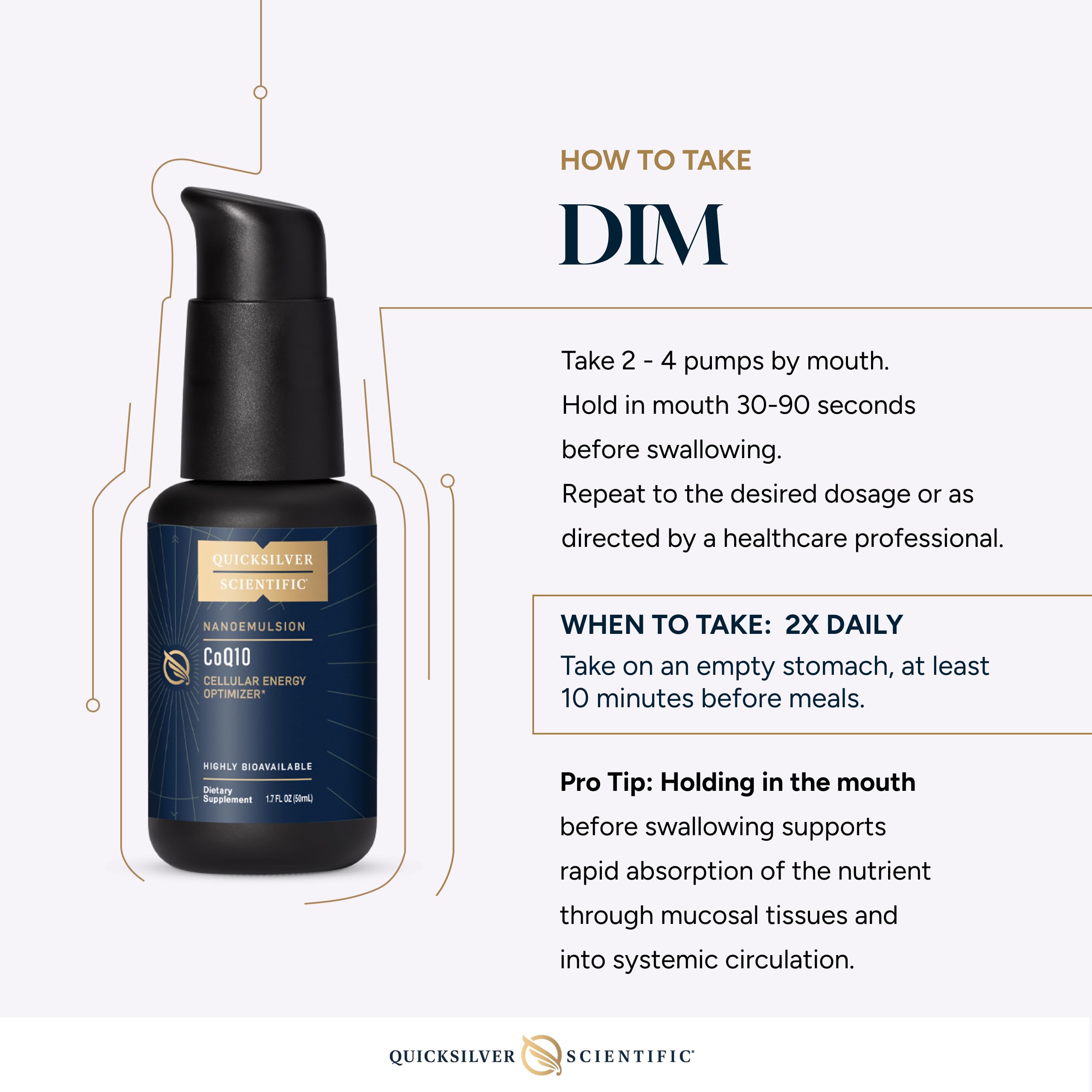 Quicksilver Scientific soy-free vegan DIM packaging highlighting allergen-free formula