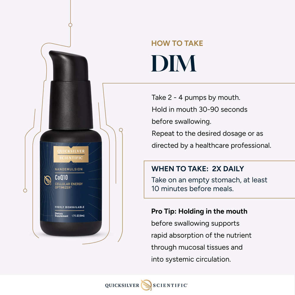 Quicksilver Scientific soy-free vegan DIM packaging highlighting allergen-free formula