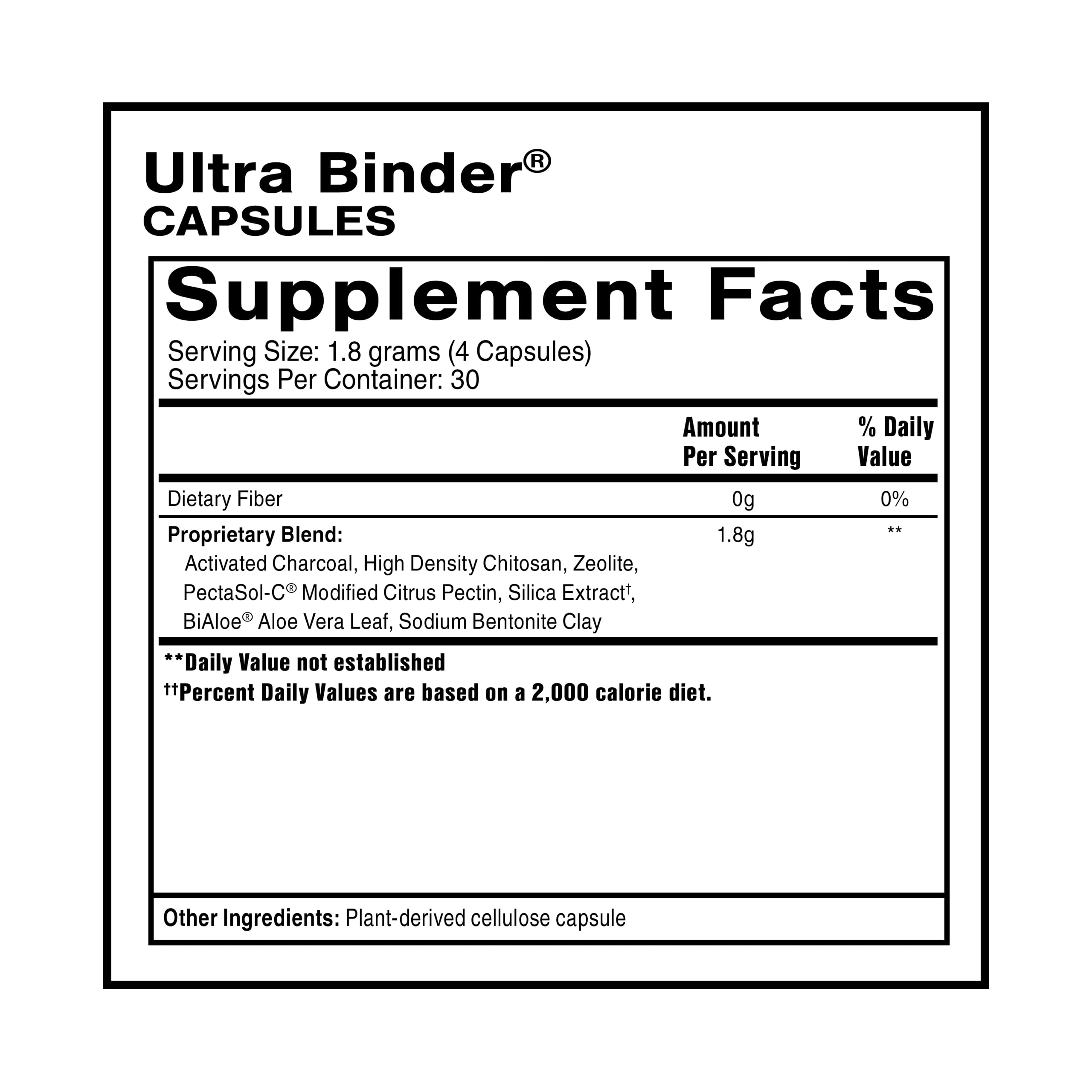 Quicksilver Scientific Ultra Binder zeolite detox component shown for gut support.