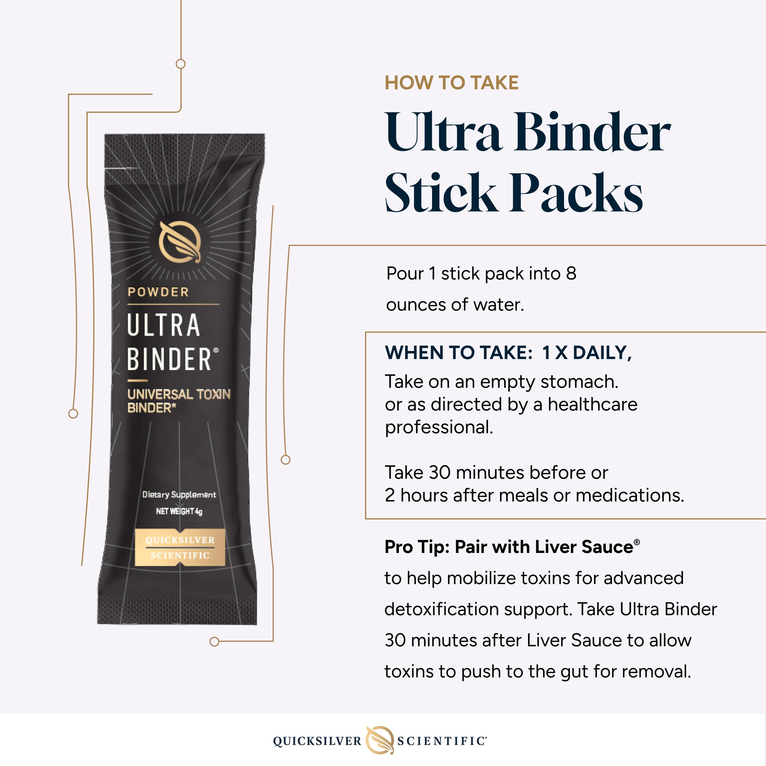 Quicksilver Ultra Binder acacia gum stick packaging delivers soluble fiber benefits