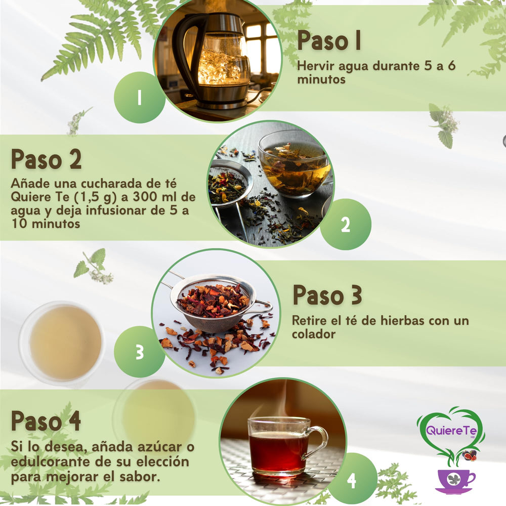 Quiere Te 100 cups packaging emphasizing long-lasting herbal experience
