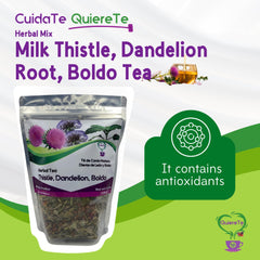 Quiere Te cardomariano milk thistle tea cup with calming herbal aroma