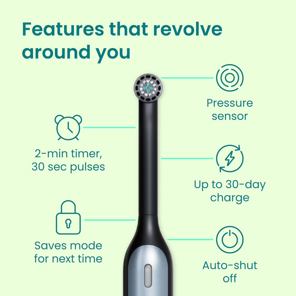 Quip 360 blue stone toothbrush side view
