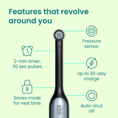 Quip 360 blue stone toothbrush side view