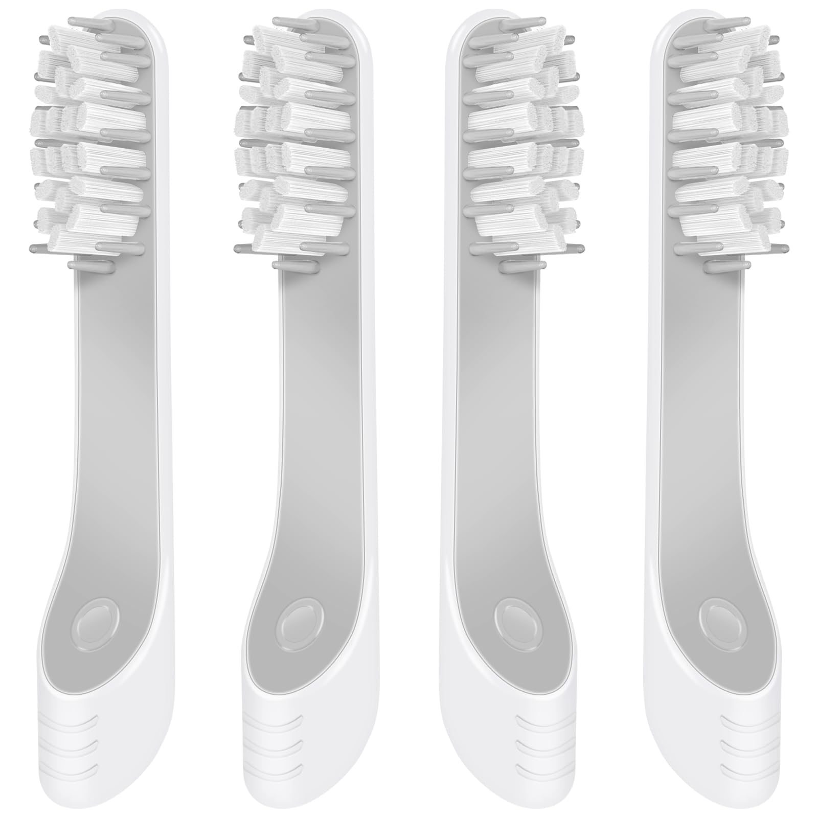 Quip-compatible toothbrush replacement heads in gray, 4-pack