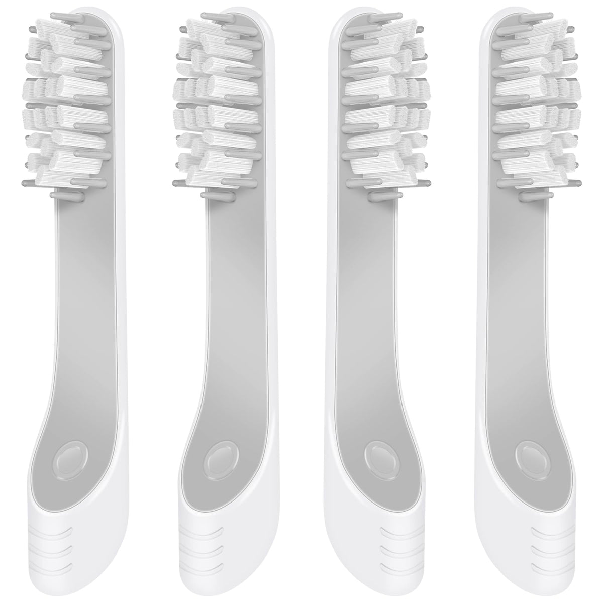 Quip-compatible toothbrush replacement heads in gray, 4-pack