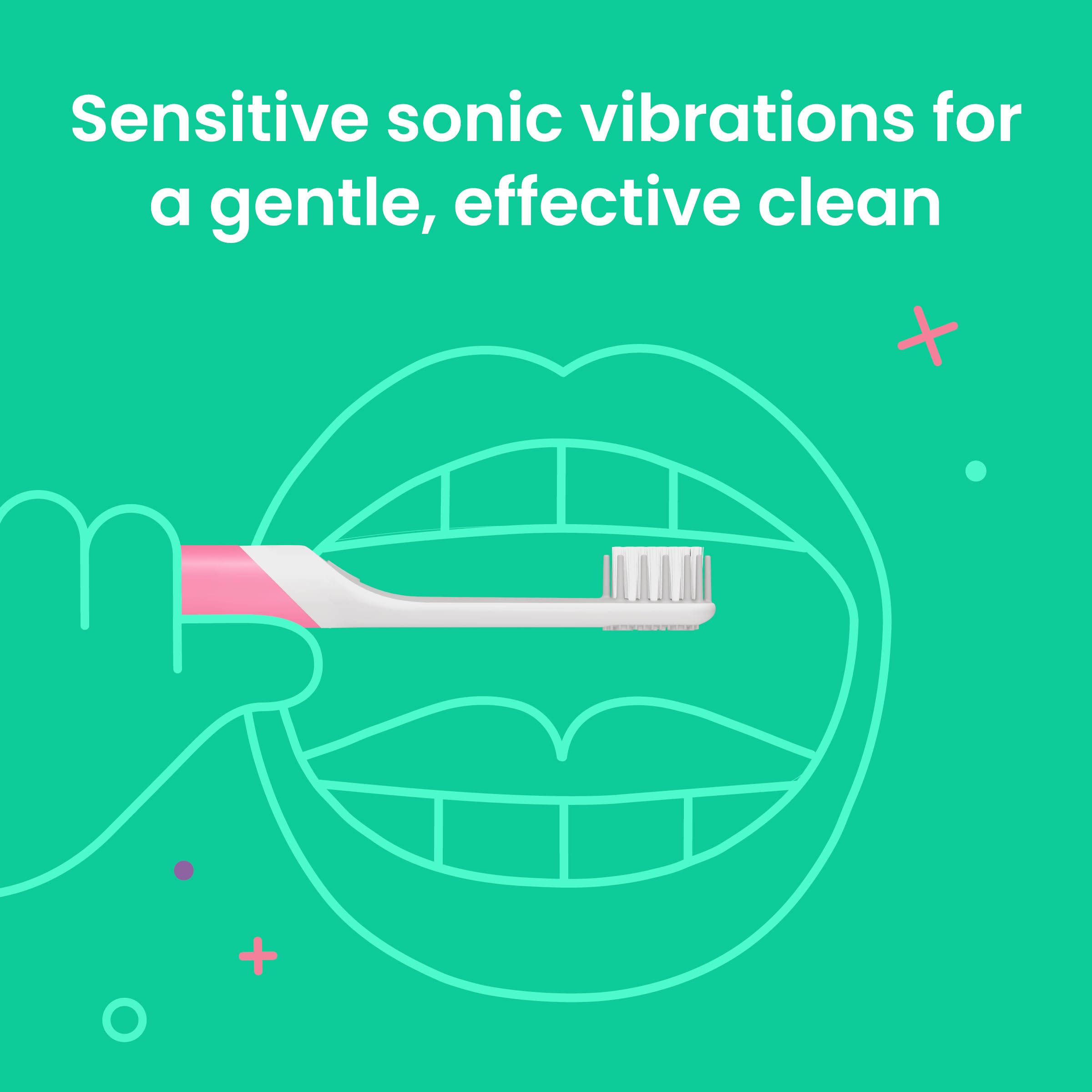 Quip kids glow pink sonic toothbrush glow-in-the-dark handle