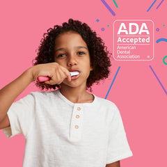 Easy-grip rubber handle on kid's electric toothbrush